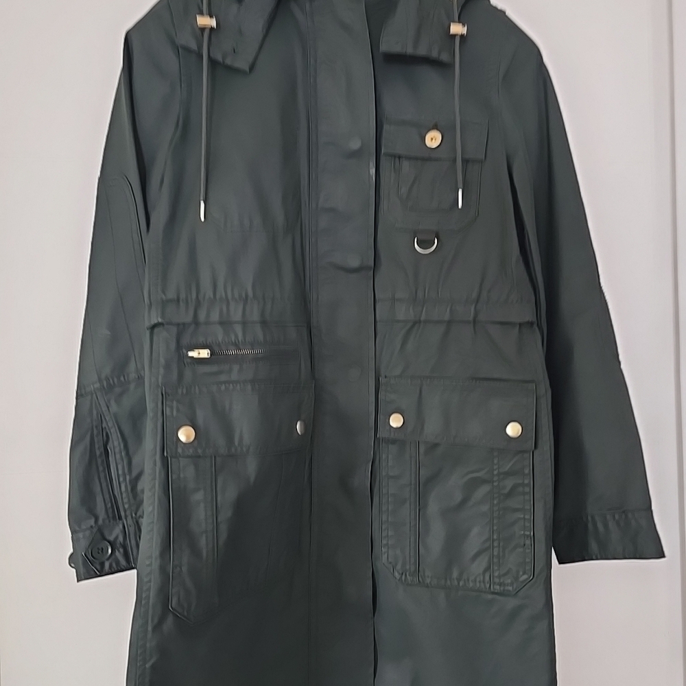J. Crew Downtown Field Jacket XXS Army Green - Classic Utility Chore Coat Gold H - Picture 5 of 14